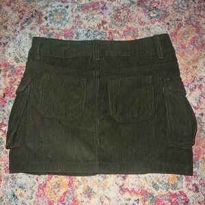 Army green cargo mini skirt